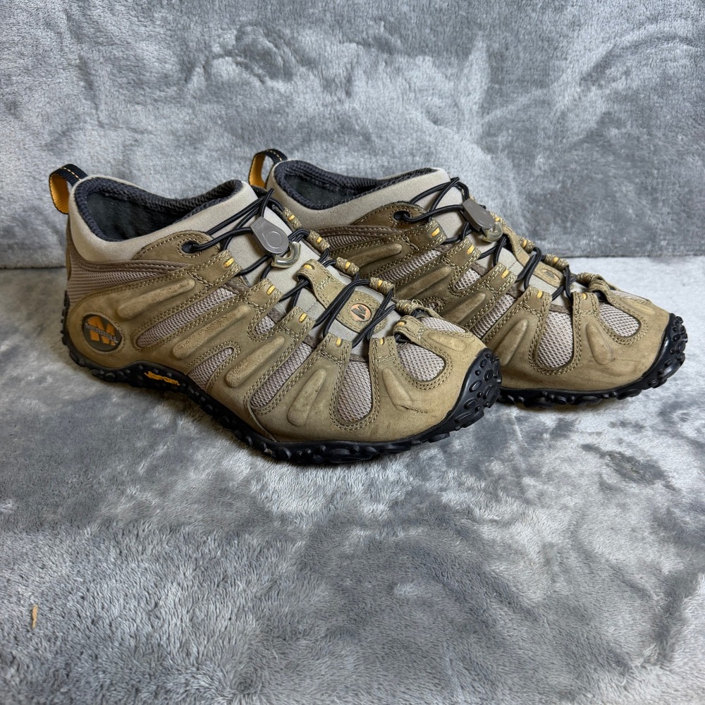 Merrell Chameleon Stretch Hiking Shoes Mens 11.5 Kangaroo Boulder Tan Vibram